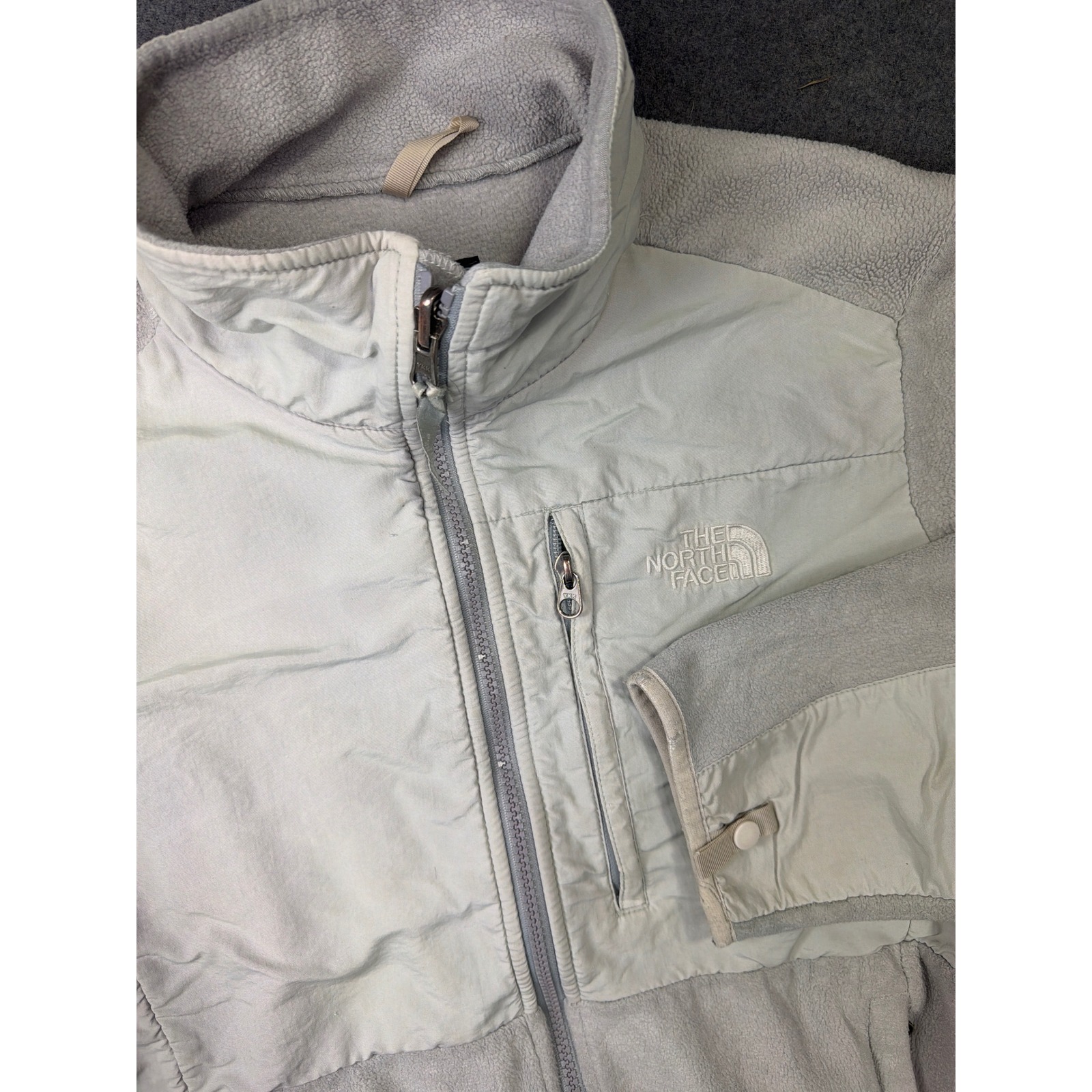 The North Face Denali Fleece Jacket Full Womens M Polartec Full Zip Gray Pockets